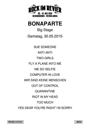 Setlist Bonaparte &copy; www.Rock-im-Revier.de